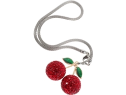 Juego 2 Colgantes Cereza Diamantes Imitación Espejo Retrovisor Coche Decoración Interior Versátil Accesorio