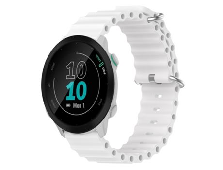 Correa de reloj inteligente para Garmin Forerunner 55 20 mm Silicona estilo océano de color sólido (Blanco)