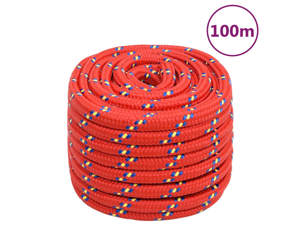 Cuerda De Barco Polipropileno Rojo 20 Mm 100 M