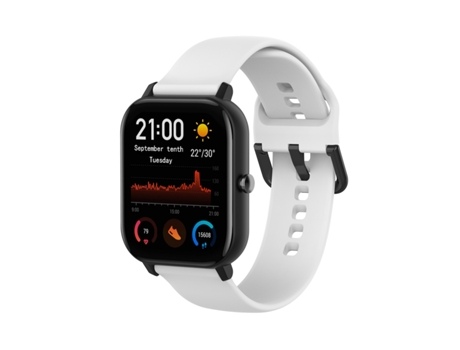 Correa de reloj inteligente para Amazfit GTS4 Mini Silicona suave de color sólido, Talla: Talla S (Blanco)