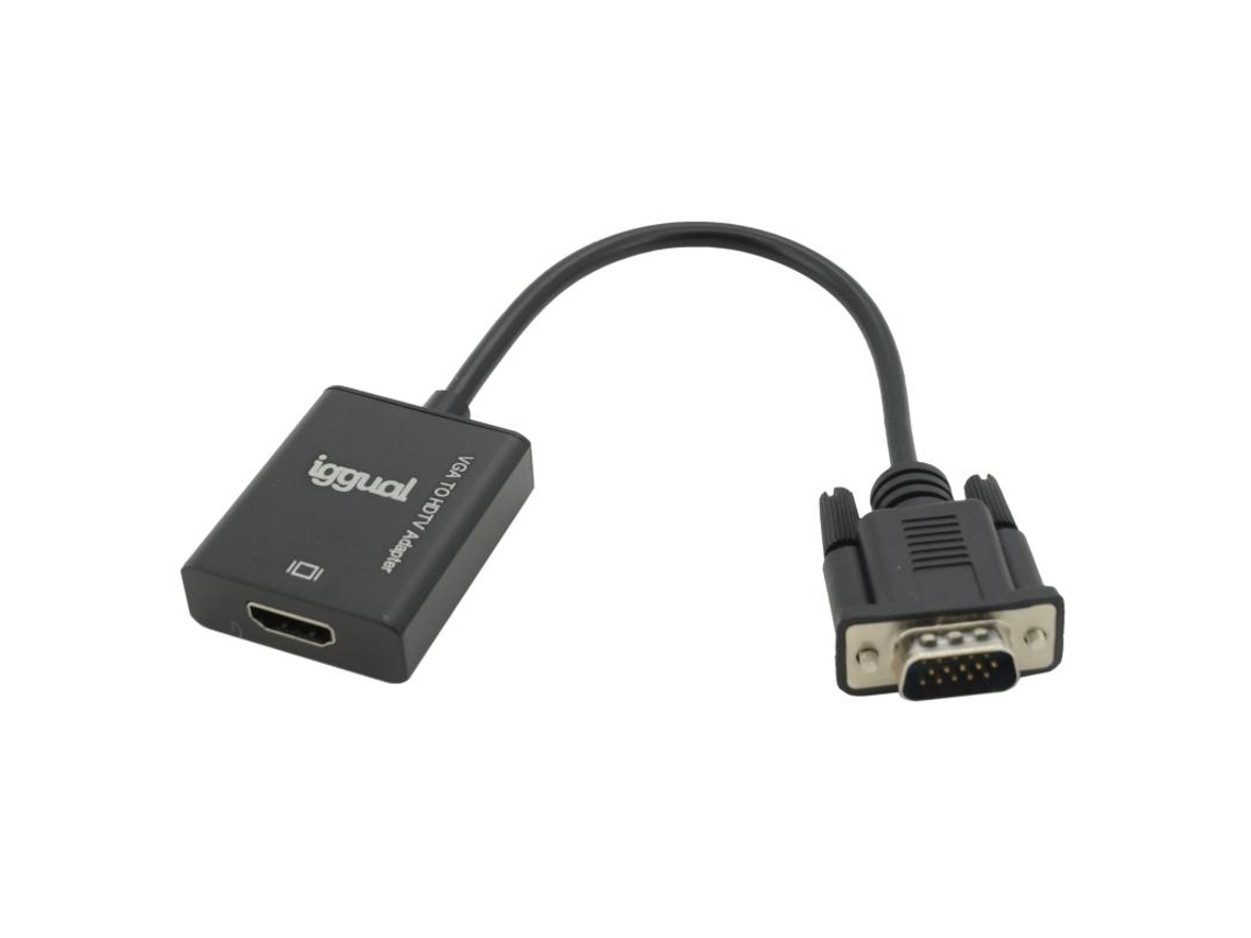 Iggual Igg317297 Adaptador de cable de video 0.25M Vga D-Sub Hdmi Negro