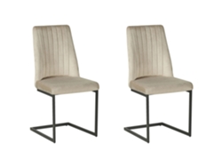 Cadeiras cantiléver com encosto alto BELIANI Lavonia de Veludo Cinzento 47x50x95
