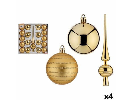 Set Adornos de Navidad Dorado PVC (4 Unidades)