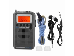 Receptor De Radio Portátil Vhf Para Banda Aeronáutica, Grabador De Radio De Banda Completa, Gris.