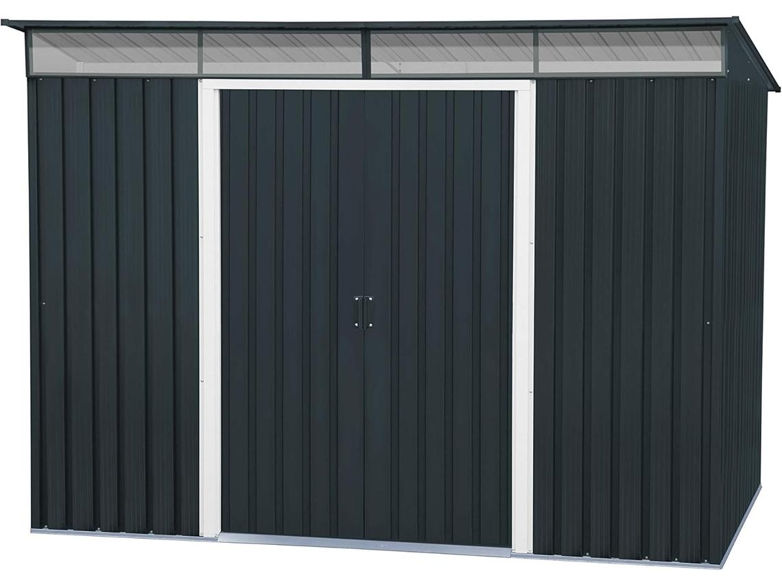 Caseta Jardín - Top Shed Pentroof 8x6 - Metal - Color Gris Antracita DURAMAX