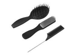 Set 3 Cepillos De Pelo Cepillo Desenredante Cepillo Estilista Peine Cola Para Mujer Hombre Negro