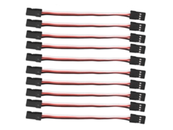2026as-10pcs Cable Extensión Servo 3 Pin 100mm Hembra-hembra Núcleo Latón Para Coche Modelo Controlador