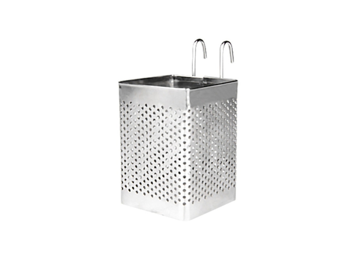 Soporte para cuchillos y tenedores de cocina de acero inoxidable MDUG con escurridor y ganchos