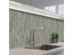 Paneles antisalpicaduras de cocina Arco - Dorado - Azul 400x60 cm