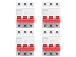 Veloriskku - Conjunto de 4 Miniaturas de Interruptores Dz47-63 3p 32a AC400V para Trilho DIN Doméstico