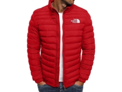 Chaqueta de invierno para hombre, algodón, estilo casual, azul cielo, talla regular.