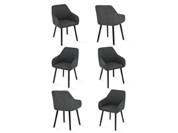 Sillas De Comedor Goeurvant 1381(pack De 6, Gris Tinta, Tela)
