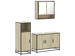 Maison Exclusive - Set De Muebles De Baño 3 Pzas Madera Contrachapada Roble Sonoma