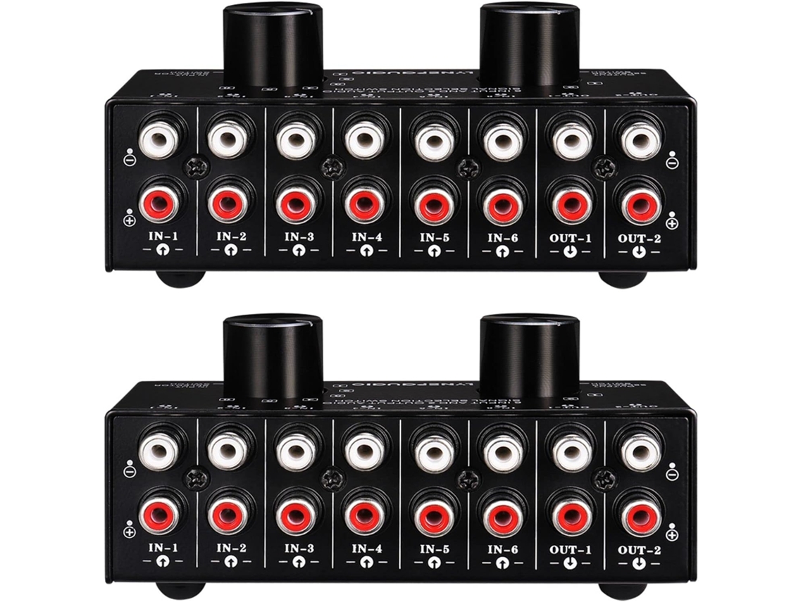 Conjunto De 2 Conmutadores De Señal Estéreo Con 6 Entradas/salidas O Para Auriculares.
