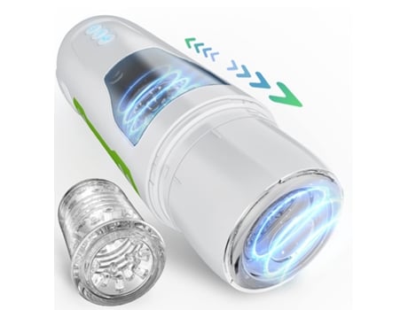 Masturbador masculino automático con 7 potentes modos giratorios de empuje (blanco) YIZHOOD
