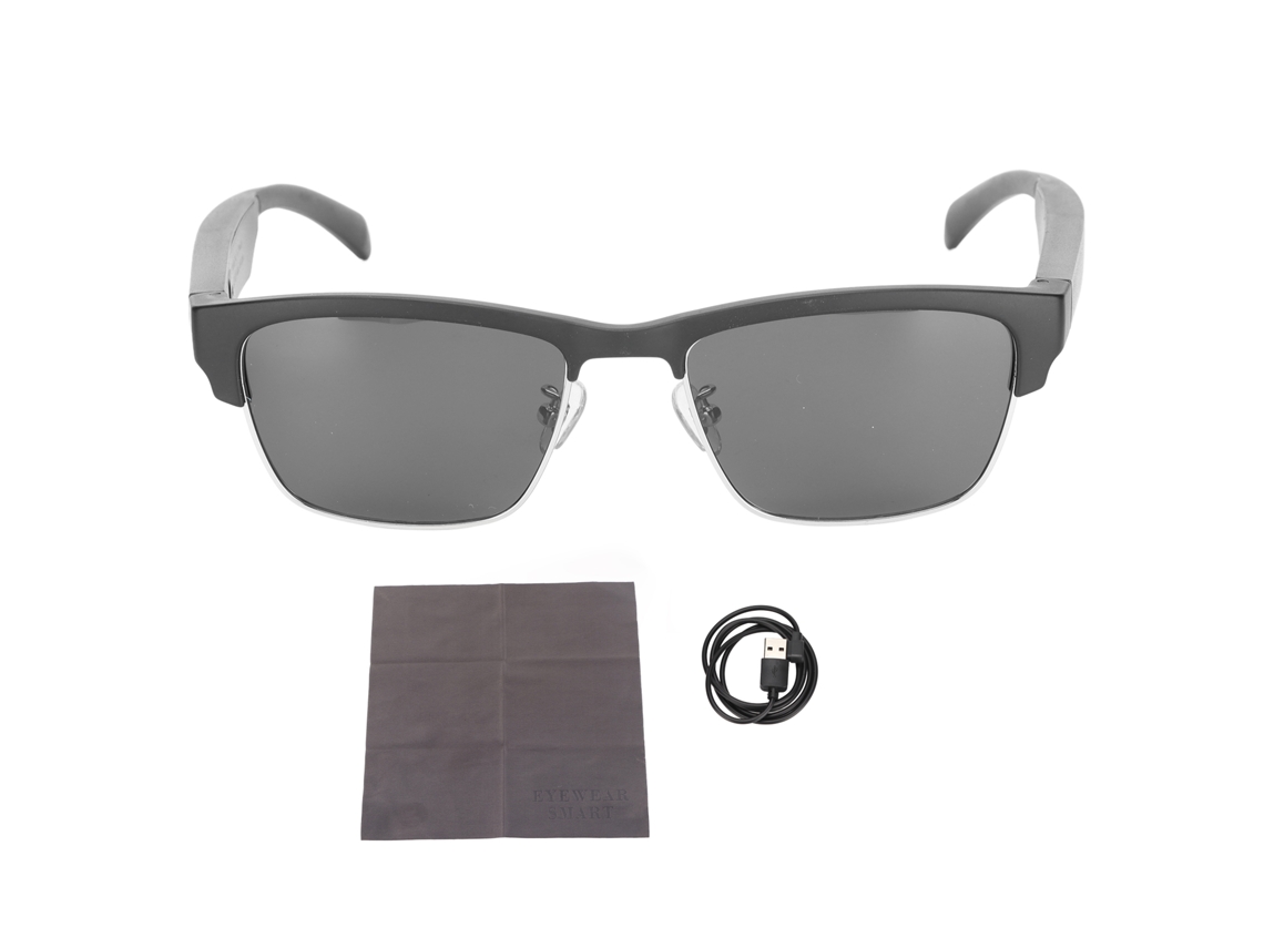 Óculos De Sol Bluetooth Inteligentes Com Lentes Polarizadas E Fones De Ouvido Aberto Para Esportes Prata