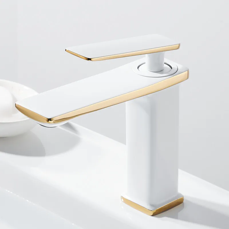 Grifo de baño Fslowmoose de cobre completo, lavabo con desagüe