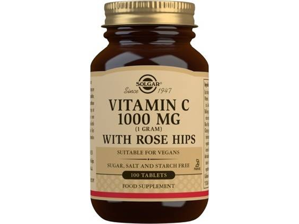 Complemento Alimentar SOLGAR Vitamina C De Rosa Mosqueta Com Rosa Mosqueta (100 comprimidos de 1000mg)