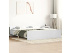 Estructura De Cama Con Cabecero Y Piecero Blanco 180x200 Cm