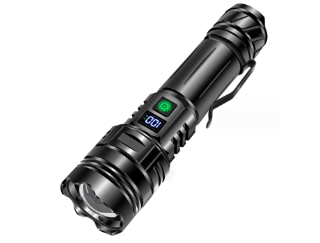 Antorchas LED superbrillantes recargables antorchas de 15000 lúmenes con batería antorcha táctica recargable con zoom (negro) BISBISOUS