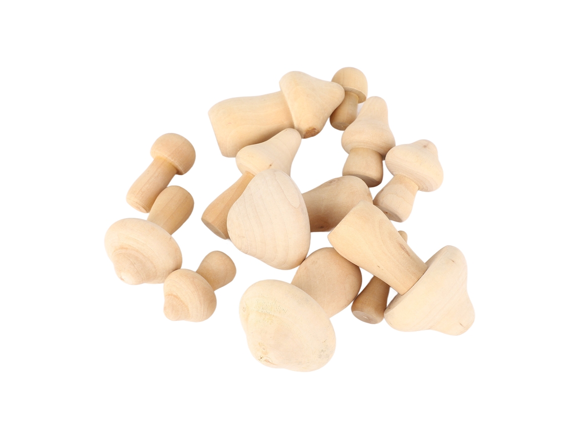 12 Hongos De Madera Cruda Para Pintar, Manualidades Y Decoración Del Hogar.