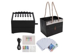 Rebe-calendario De Piano Usb Recargable Reproducible Con 52 Tarjetas Semanales Y Partituras Negro