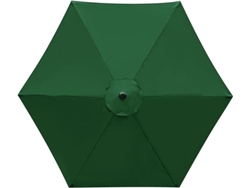 Funda de repuesto para sombrilla de patio de 2 m de diámetro y 6 varillas, color verde Siurn