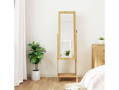MAISON EXCLUSIVE Espejo de pie con joyero y luces LED
