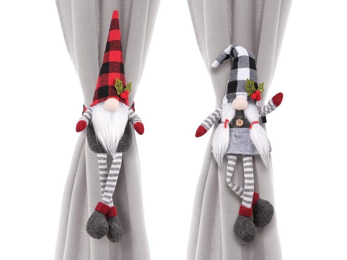 Juego De 2 Alzapaños Navideños Para Cortinas, Con Diseño De Elfo Y Duende, Decoración Navideña Para El Hogar.