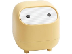 2026-linjou Mini Papelera Ninja Para Escritorio Con Tapa De Doble Presión Material Pp Amigable Ambiente Amarillo