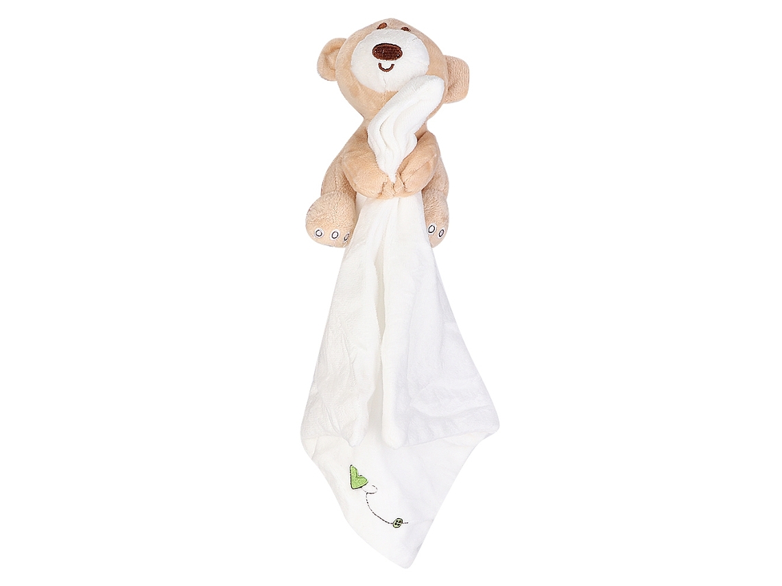 Toalla Relajante Para Bebé, Osito De Peluche Suave, Blanco, Juguete Reconfortante