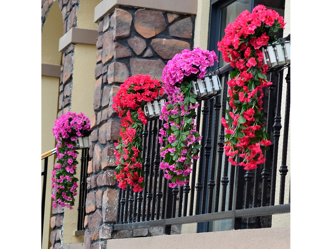 Cesta colgante de glicina artificial (4 pétalos, decoración)
