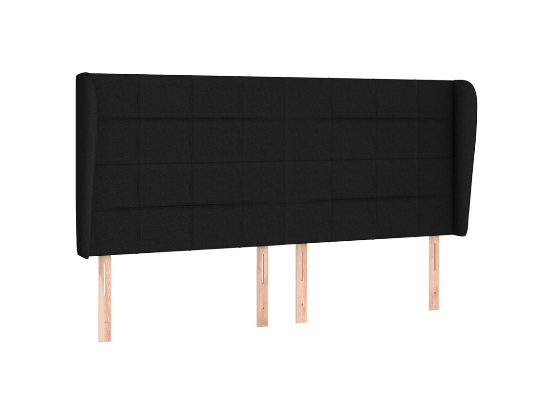 Maison Exclusive - Cabecero Con Orejas De Tela Negro 163x23x118/128 Cm