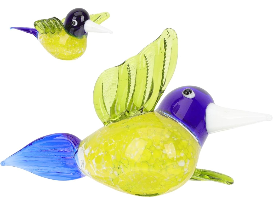 Delicada estatua artística de pájaro en cristal amarillo, ideal para la decoración de la oficina, elegante adorno para el dormitorio o el hogar - GOKOCO
