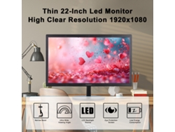 Monitor Led De 22 Pulgadas Ultra Delgado Con Protección Ocular 1920x1080 75hz 1ms Hdmi Vga