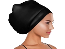 Gorro de natación extragrande, perfecto para cabello grueso y rizado, cómodo gorro de natación de silicona elástica con correas antideslizantes.