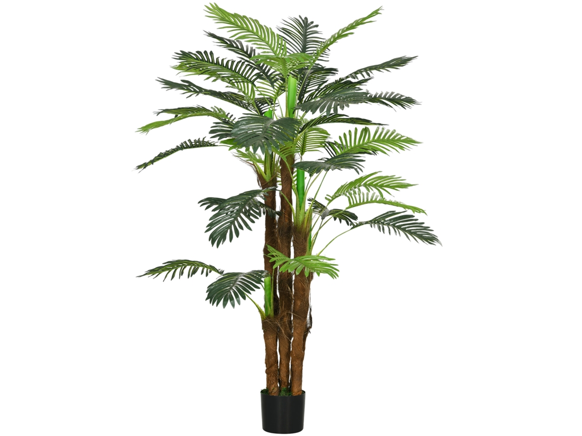 Palmera Artificial De 160 Cm Con 36 Ramas, Para Interior Y Exterior. Planta Verde.
