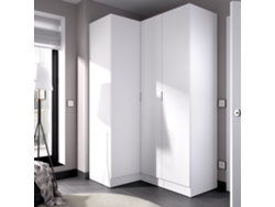 Armario de Rincón DEKIT Essen 3 con 5 puertas y 3 cajones (Marrón - Melamina - 184 x 91 x 214 cm)