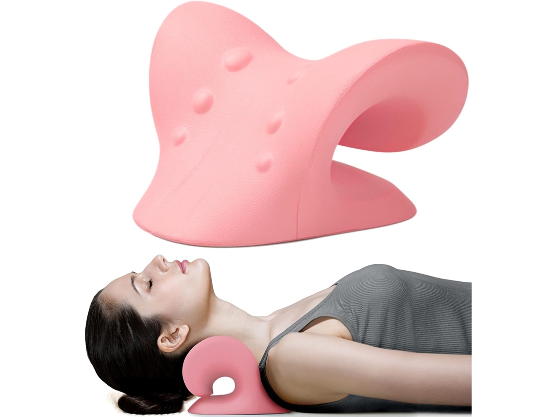 Almohada Cervical En Forma De C - Almohada De Masaje Cervical - Almohada De Acupresión Para Corrección Cervical - Rosa