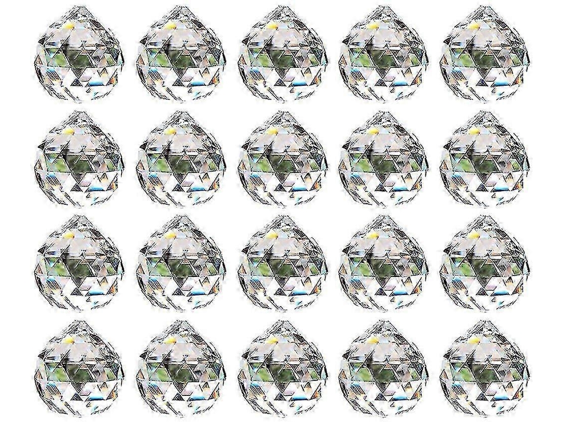 Prisma de bola de cristal transparente de 20 mm - 20 piezas para lámparas colgantes de techo