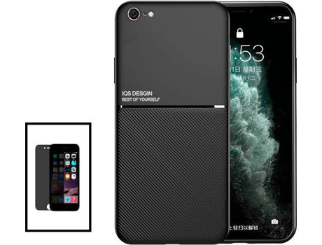 Kit Carcasa Magnética Anti Choque + Protector de Pantalla Privacidad iPhone SE 2022 G4M Negro