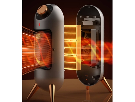 Calefactor Eléctrico TRUMSHOP para Uso Doméstico Portátil Gris