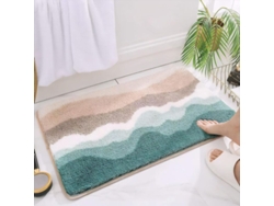 Alfombrilla De Baño De Microfibra Suave Y Absorbente De 81x51 Cm Para Ducha, Bañera, Lavabo E Inodoro.
