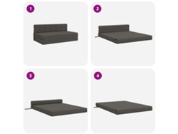 Sofá Cama Plegable Gris Oscuro 152 X 86,5 X 60 Cm Tela