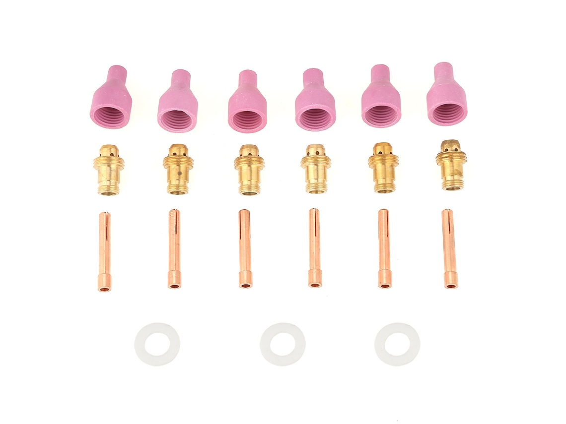 21 Consumibles Tig Para Antorcha De Soldadura Qq150: Boquillas, Mandriles, Cuerpos Y Juntas.