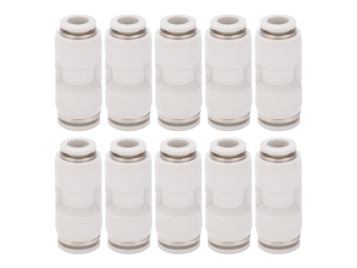 10 Peças Conector Redutor Retangular De Liberação Rápida Para Mangueira De Ar Neumática Pg10-8 Branco
