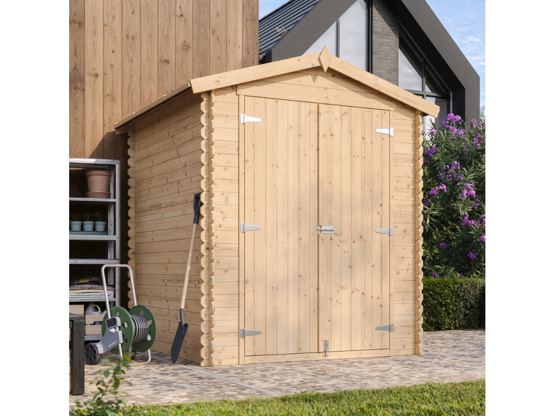 Timbela M320c1+m320g Caseta De Jardín Exterior De Madera 2,82 M², Cobertizo De Jardín Exterior Para Bicicletas Y Herramientas Y Suelo Impregnado