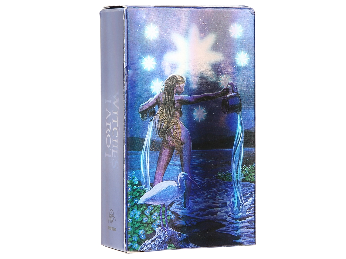 Baraja De Tarot De Bruja Con Papel Holográfico Brillante Para Adivinación Y Juego Interactivo