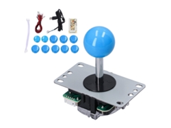 Kit De Joystick Arcade Para Armar Con Placa Codificadora De 10 Botones Sin Latencia Para Mame Pc Windows Qm070901 Azul