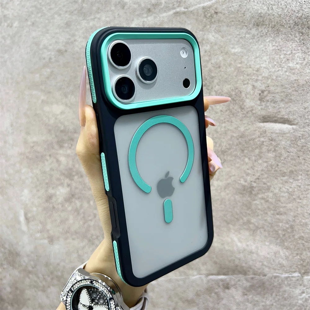 (iphone 11 Pro, Verde) Funda Magnética Mate Para Teléfono, Compatible Con Iphone, Carcasa Rígida Semitransparente A Prueba De Golpes.